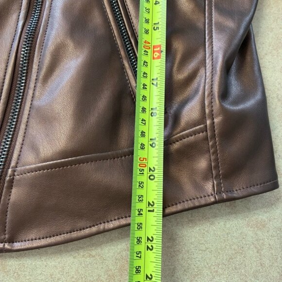 NWT Torrid Copper Faux Leather Asymmetrical Moto Jacket - Picture 16 of 16